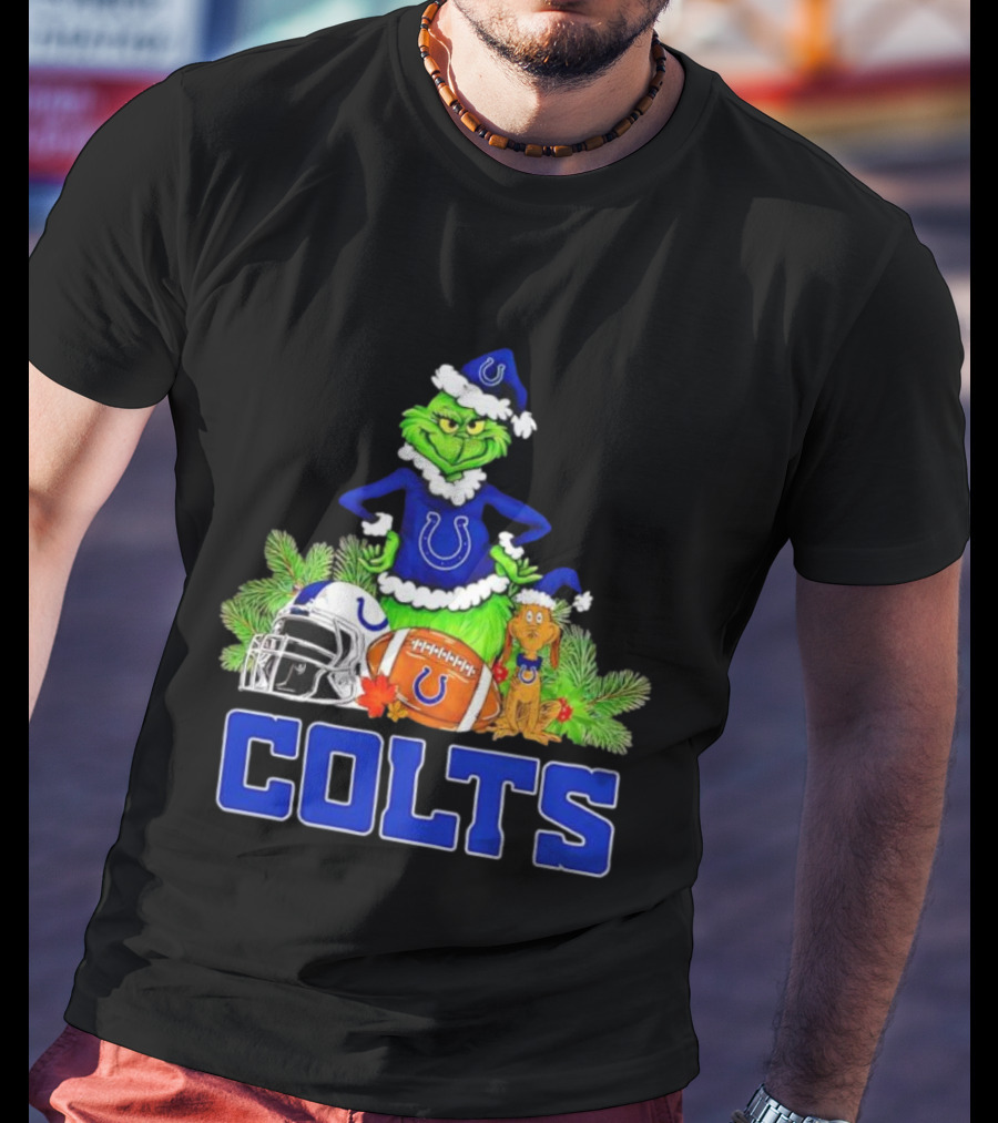 Indianapolis Colts Grinch Max Christmas Football Helmet T-Shirt