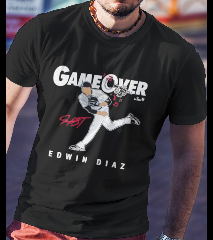 Edwin Diaz Game Over Fast Los Angeles Signature T-Shirt