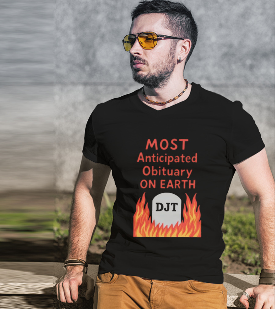 Most Anticipated Obituary DJT Tombstone Flames T-Shirt