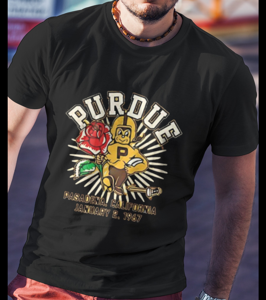Purdue Boilermakers Pasadena California January 2nd 1967 Rose Bowl Football T-Shirt