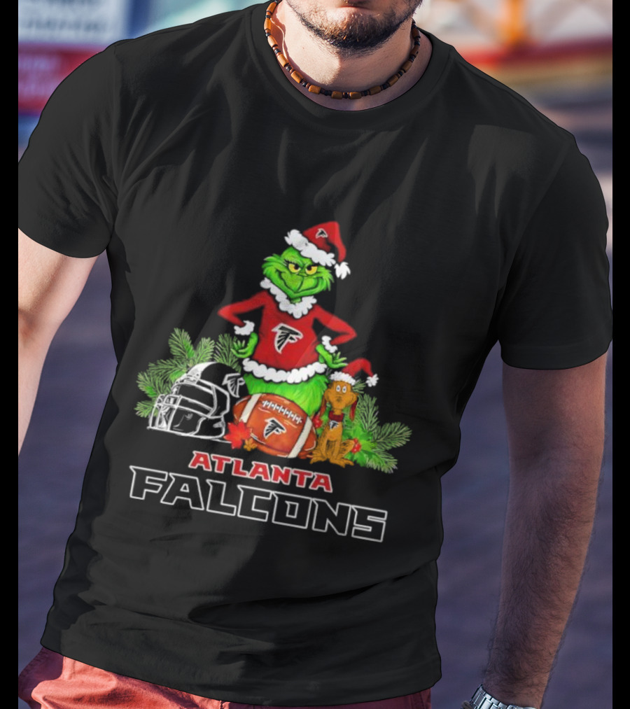 Grinch Max Christmas Atlanta Falcons Football Holiday T-Shirt