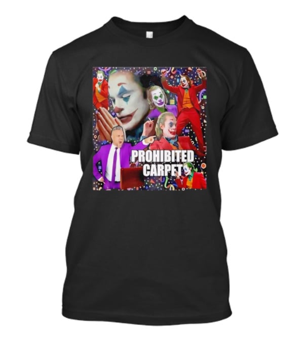 Prohibited Carpet Joker Clown Faces Confetti T-Shirt