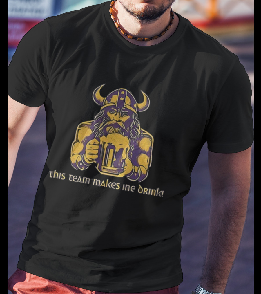 Minnesota Vikings This Team Makes Me Drink Vintage Beer Football T-Shirt