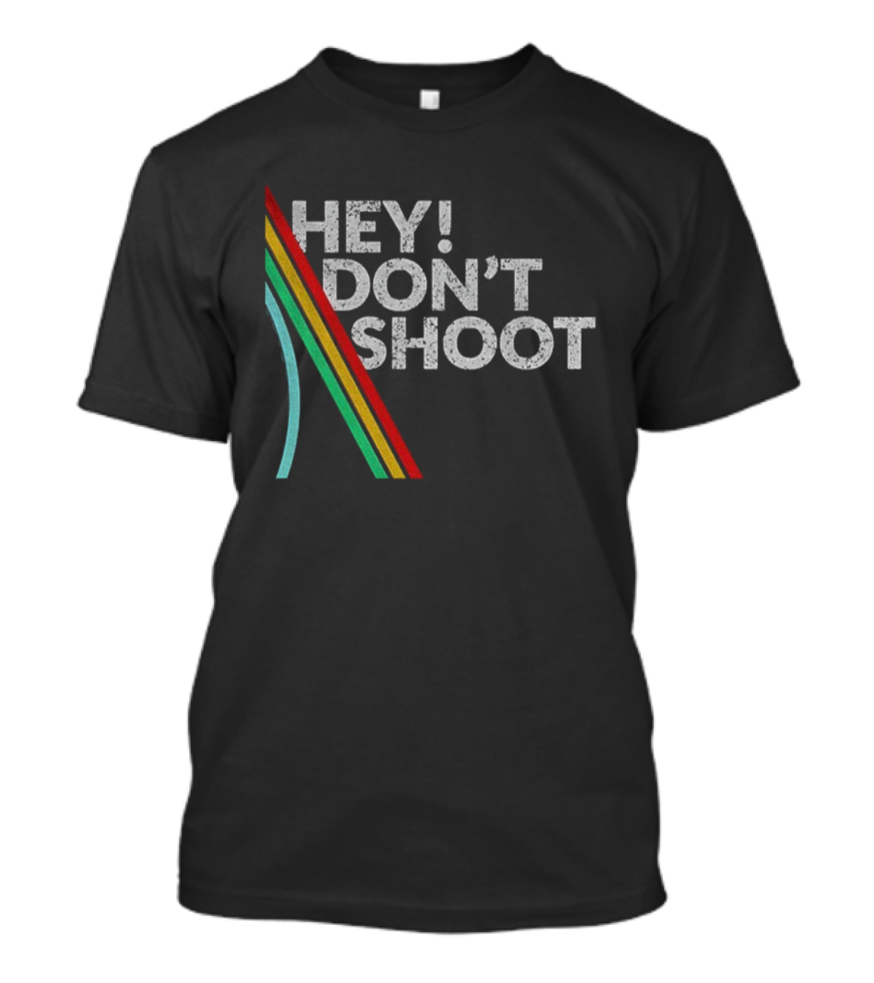 Hey Don't Shoot Goop Goop Goop Burnt Peanut Rainbow Stripes T-Shirt