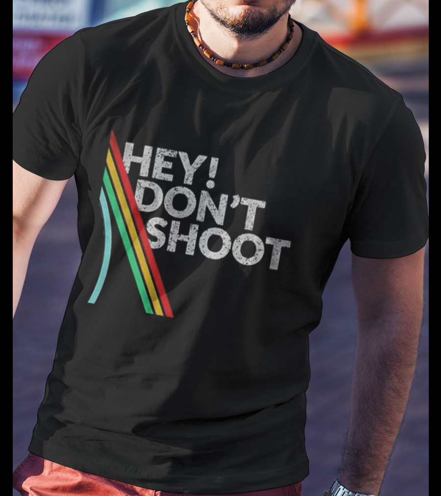 Hey Don't Shoot Goop Goop Goop Burnt Peanut Rainbow Stripes T-Shirt