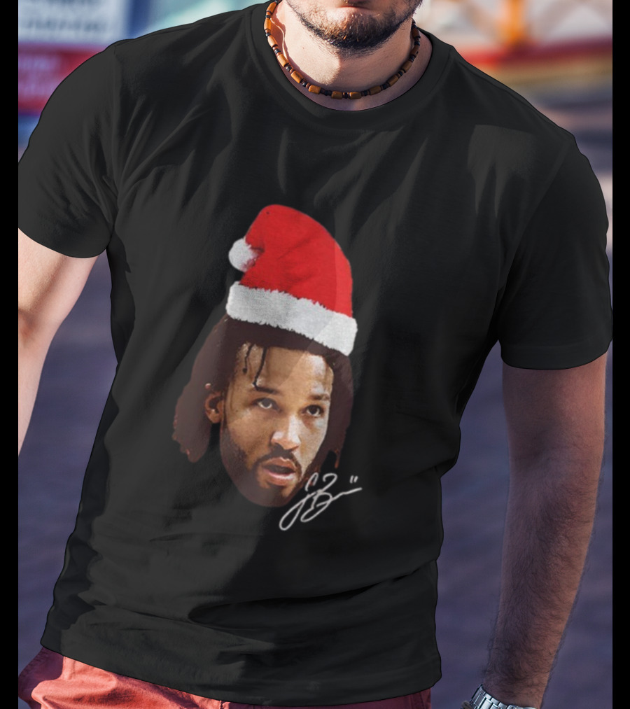 Jalen Brunson Santa Hat Ugly Christmas Signature JB2 T-Shirt