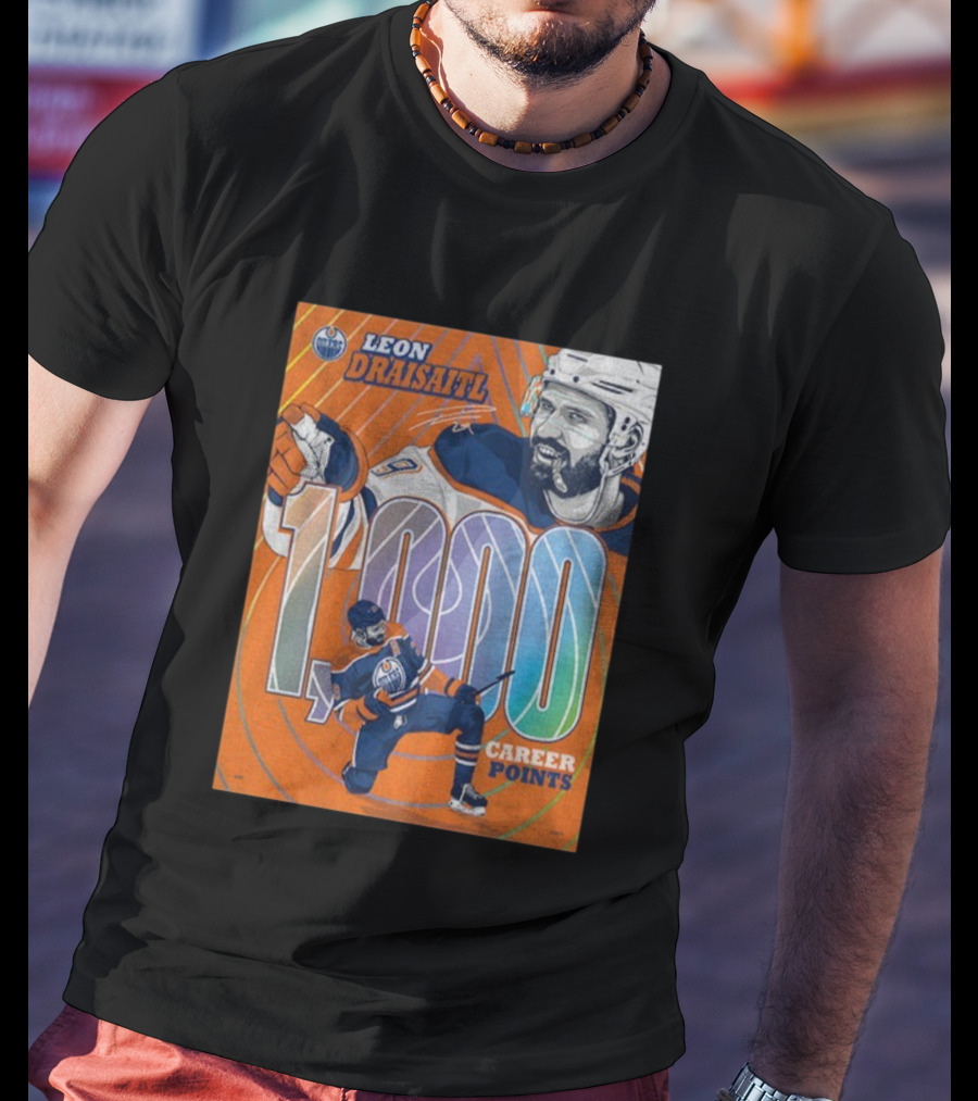 Leon Draisaitl Edmonton Oilers 1000 Career Points NHL Hockey T-Shirt
