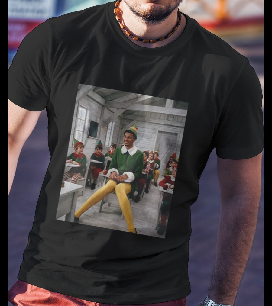 Victor Wembanyama As Elf With Spurs Christmas Theme In Classroom T-Shirt