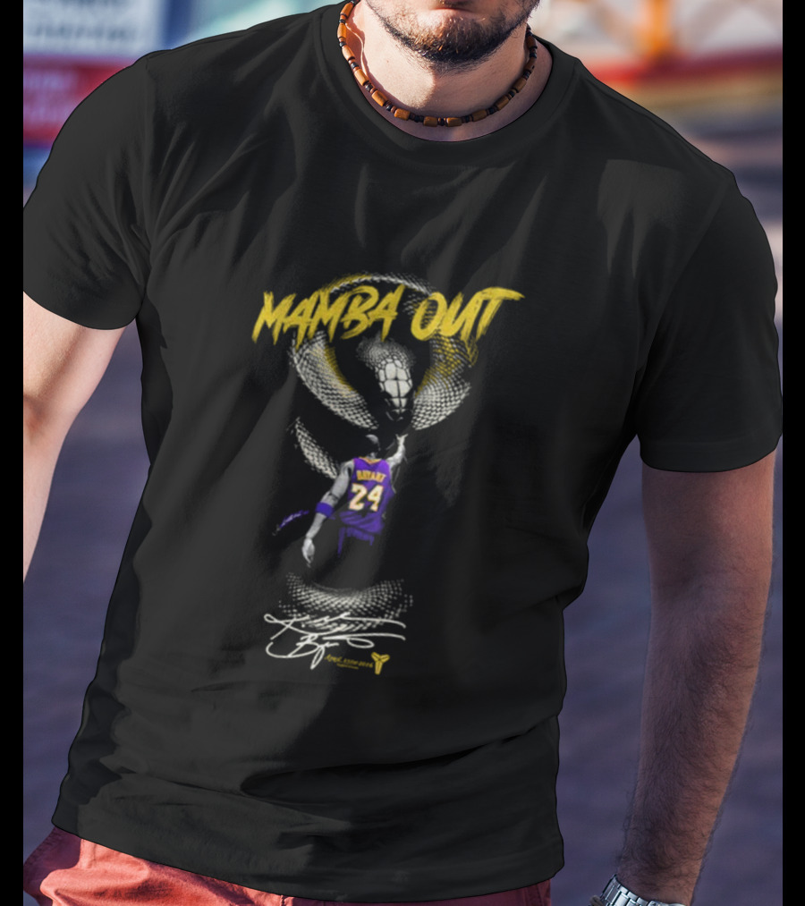 Mamba Out Kobe Bryant LA Lakers 24 Signature Tribute T-Shirt
