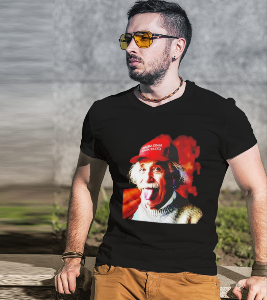 Albert Einstein Make America Great Again Red Hat Funny Expression T-Shirt