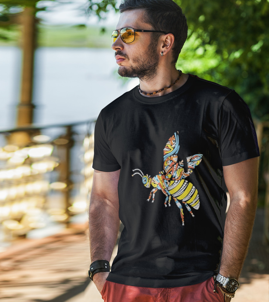 Bumpin Uglies Psychedelic Bee Vibrant Colorful Design T-Shirt