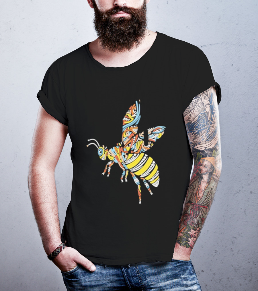 Bumpin Uglies Psychedelic Bee Vibrant Colorful Design T-Shirt