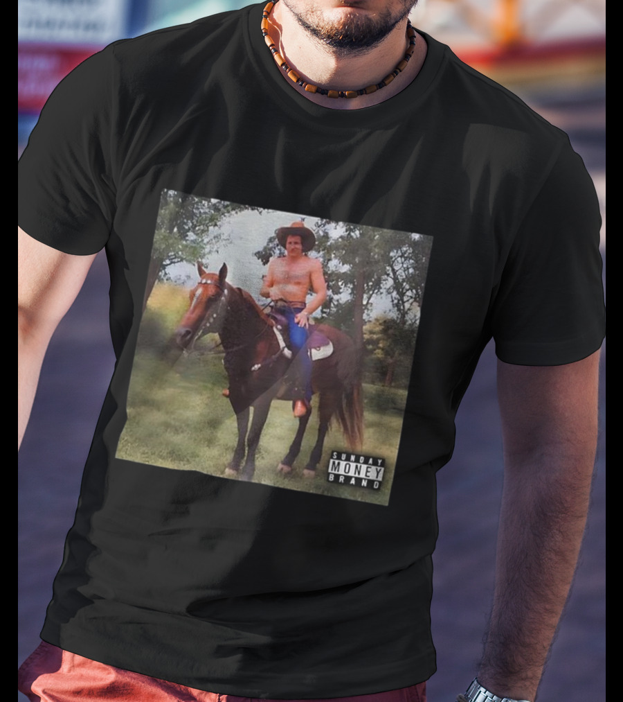 Dale Earnhardt Cowboy On Horseback Sunday Money Brand Retro T-Shirt