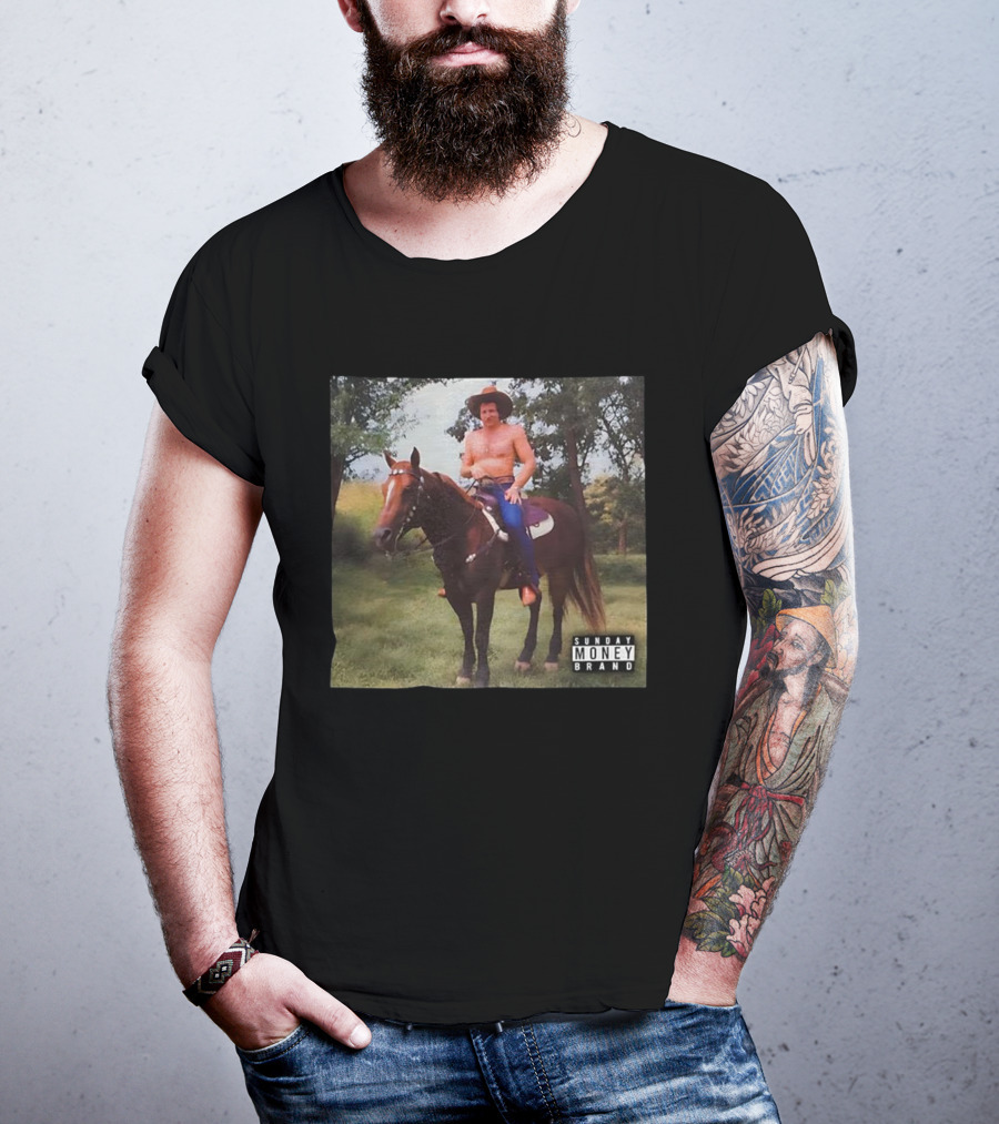 Dale Earnhardt Cowboy On Horseback Sunday Money Brand Retro T-Shirt