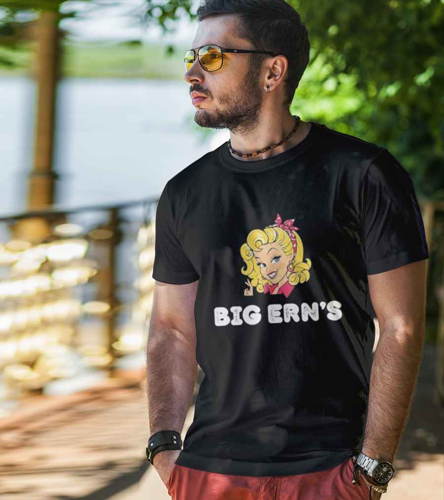 Big Ern's Blonde Pinup Face Retro Vintage Style T-Shirt
