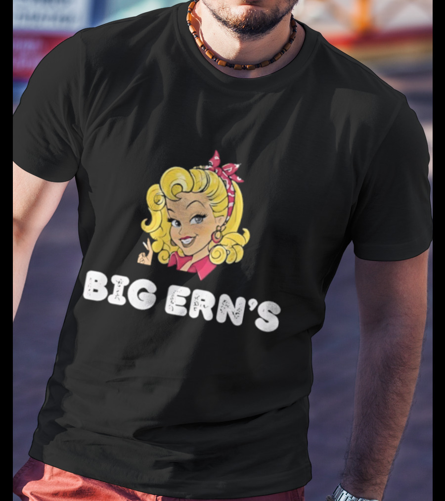 Big Ern's Blonde Pinup Face Retro Vintage Style T-Shirt