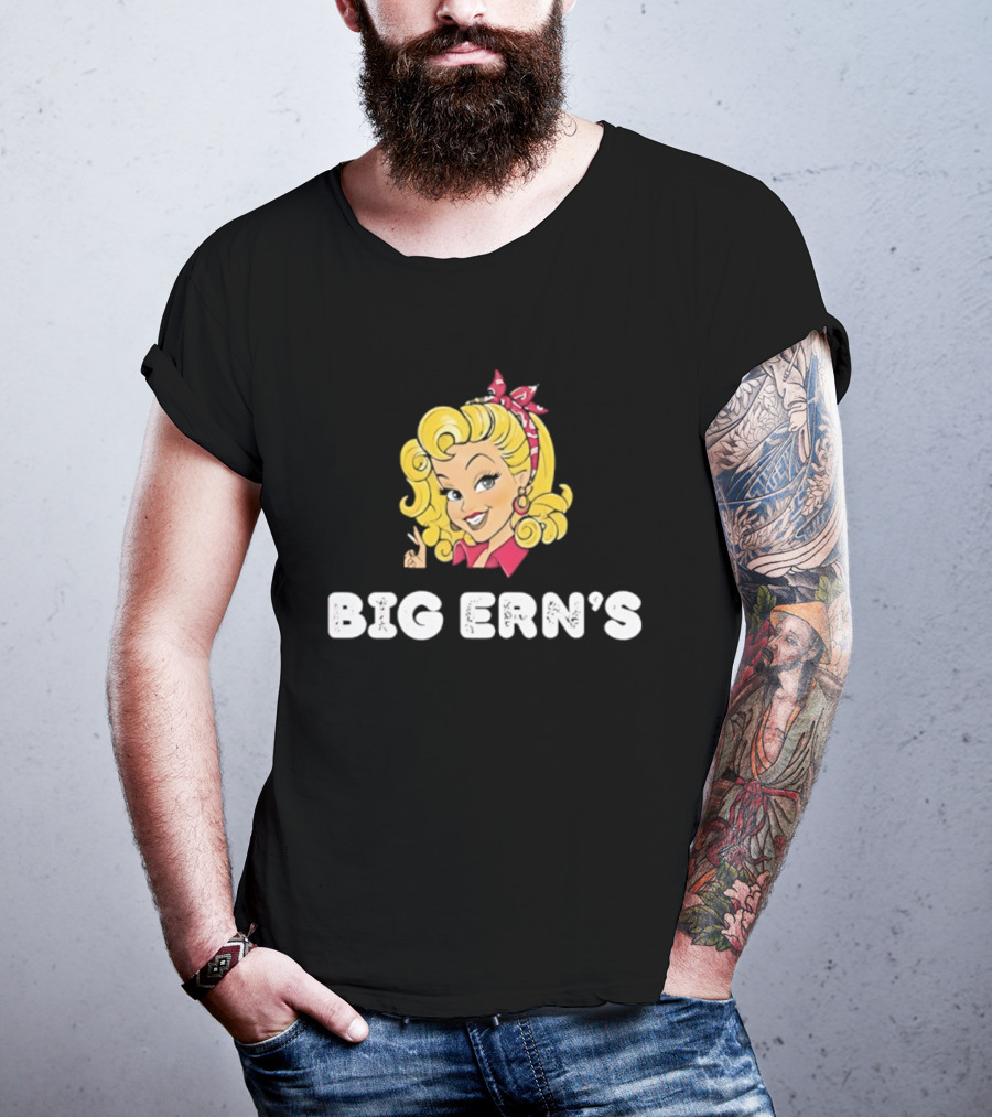 Big Ern's Blonde Pinup Face Retro Vintage Style T-Shirt