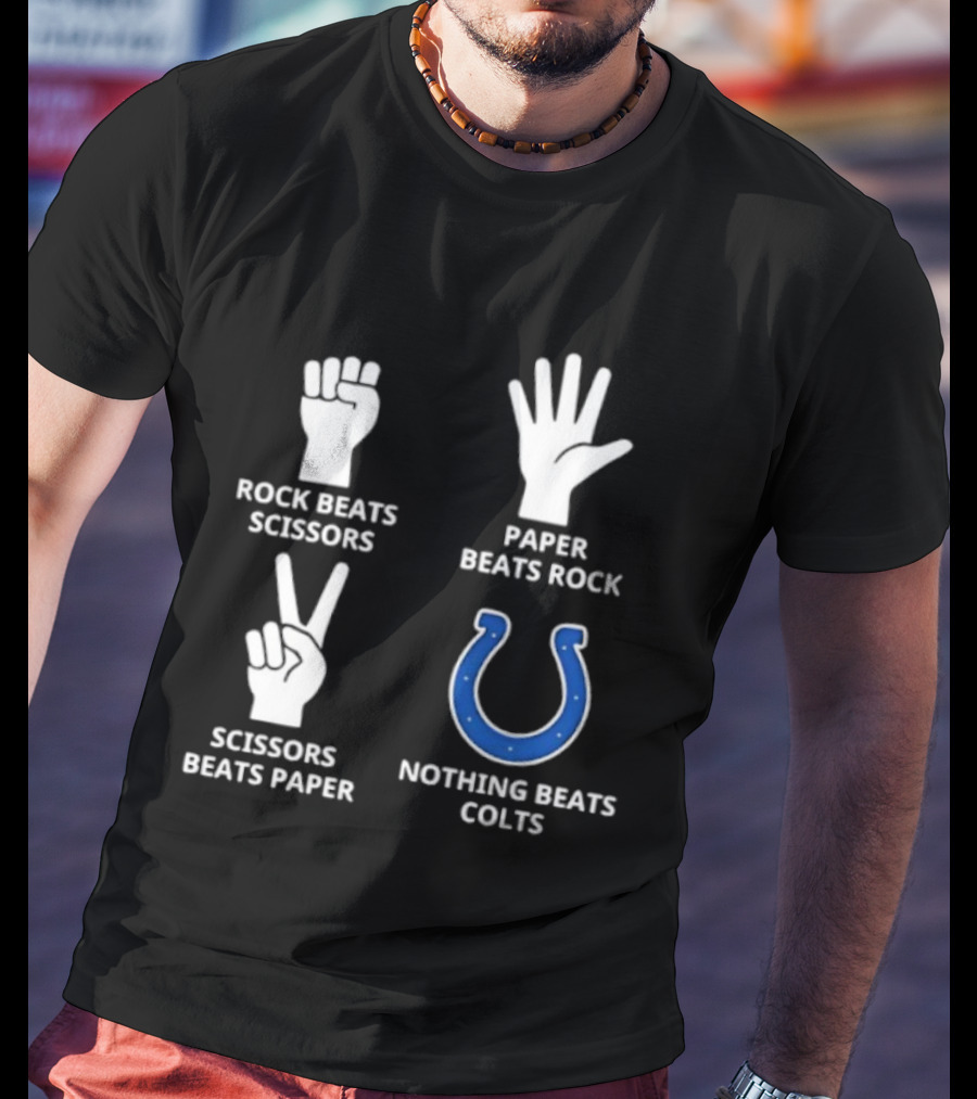 Rock Paper Scissors Colts Nothing Beats Indianapolis Football T-Shirt