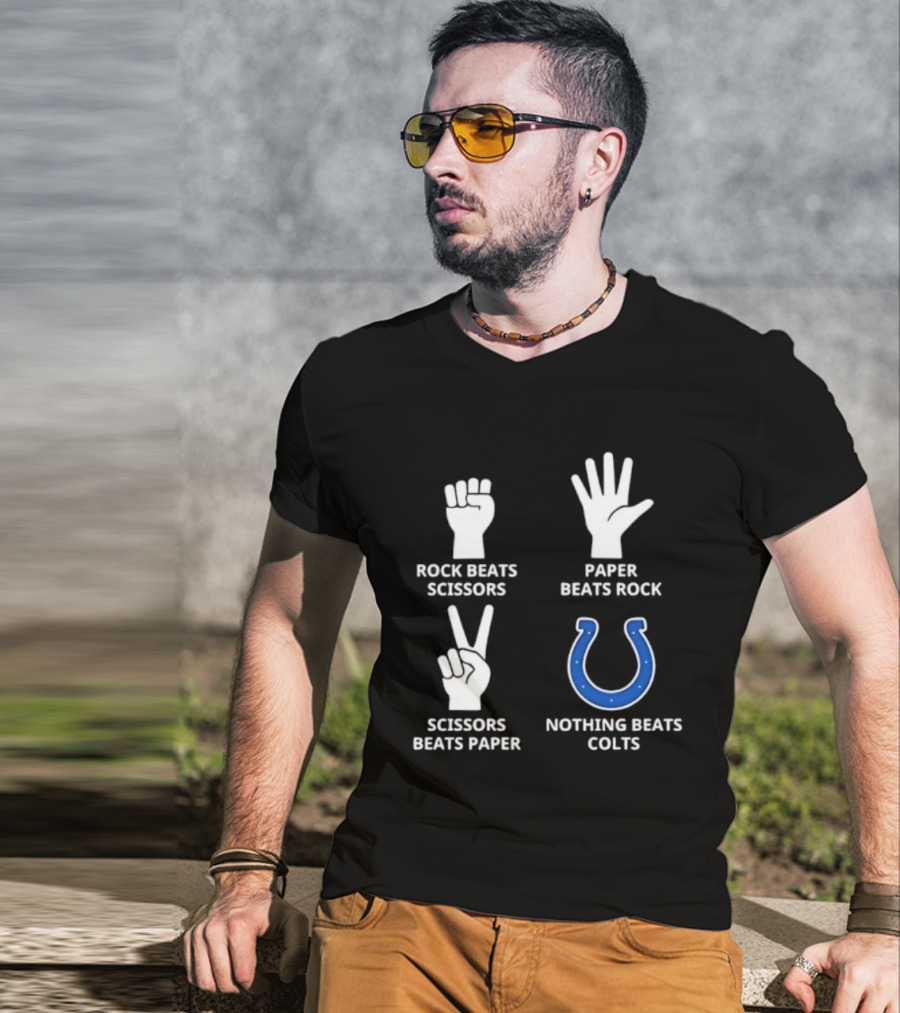 Rock Paper Scissors Colts Nothing Beats Indianapolis Football T-Shirt