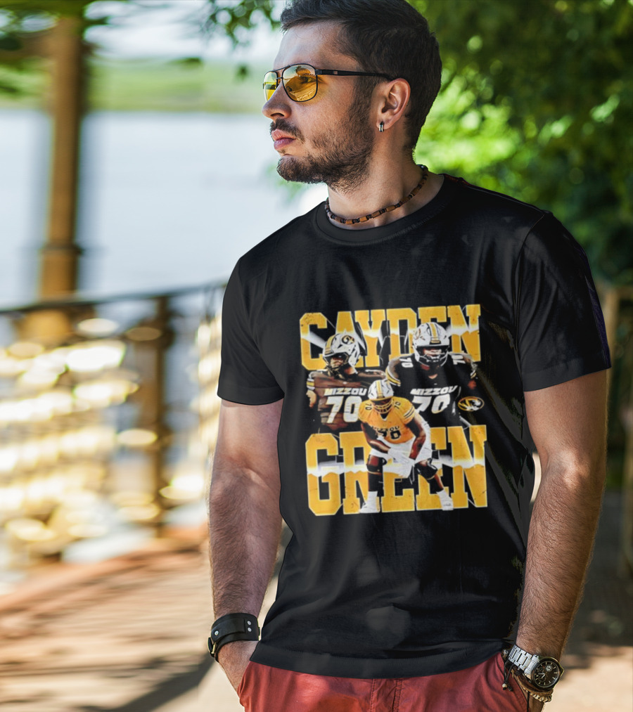 Mizzou Tigers Cayden Green 70 Player Imagery T-Shirt