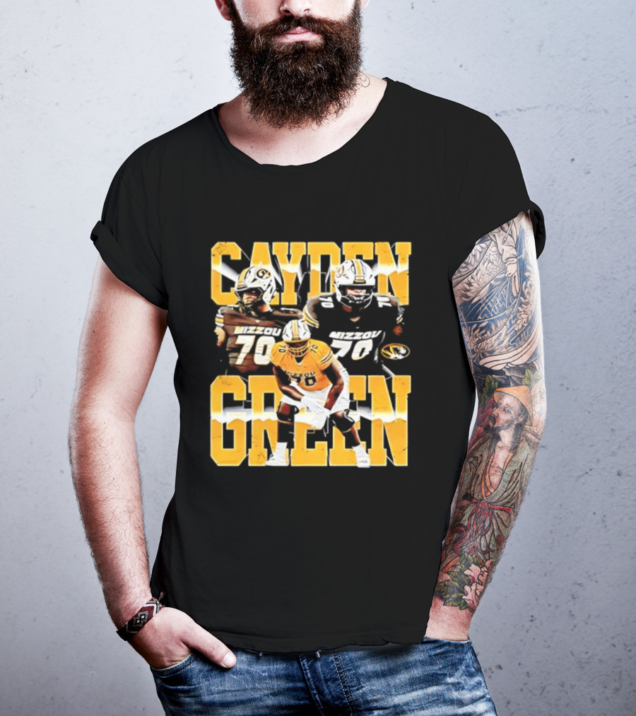 Mizzou Tigers Cayden Green 70 Player Imagery T-Shirt