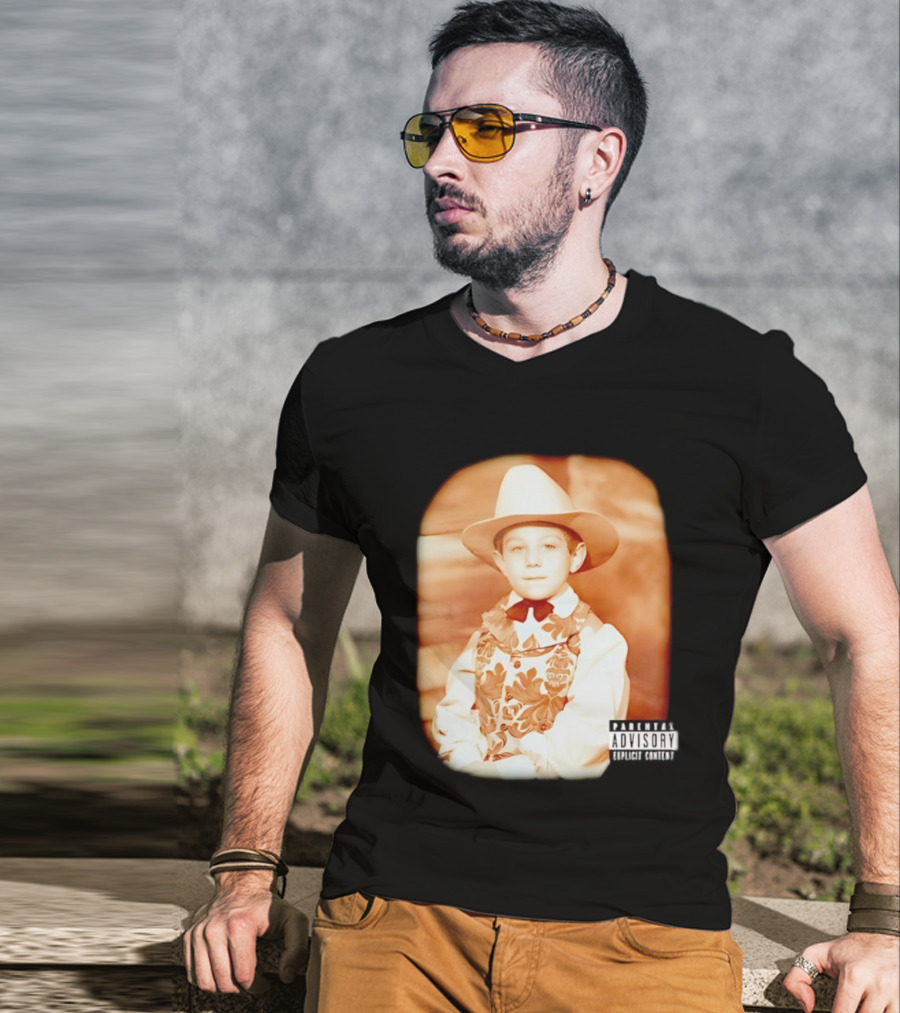 Cowboy Kid Parental Advisory Explicit Content T-Shirt