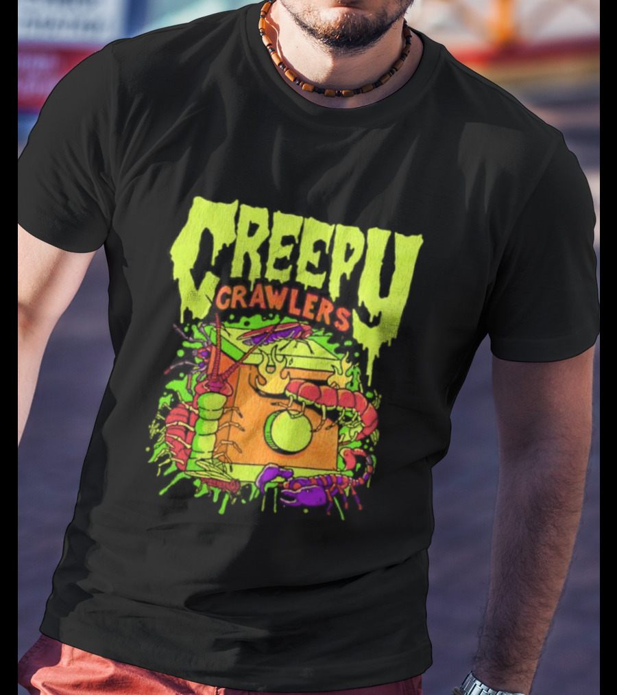 Creepy Crawlers Vintage Telephone Splatter Design T-Shirt