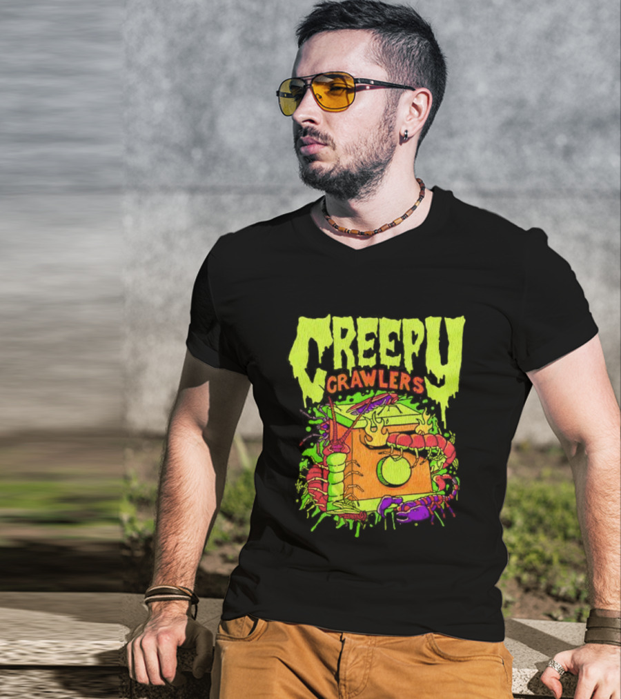 Creepy Crawlers Vintage Telephone Splatter Design T-Shirt