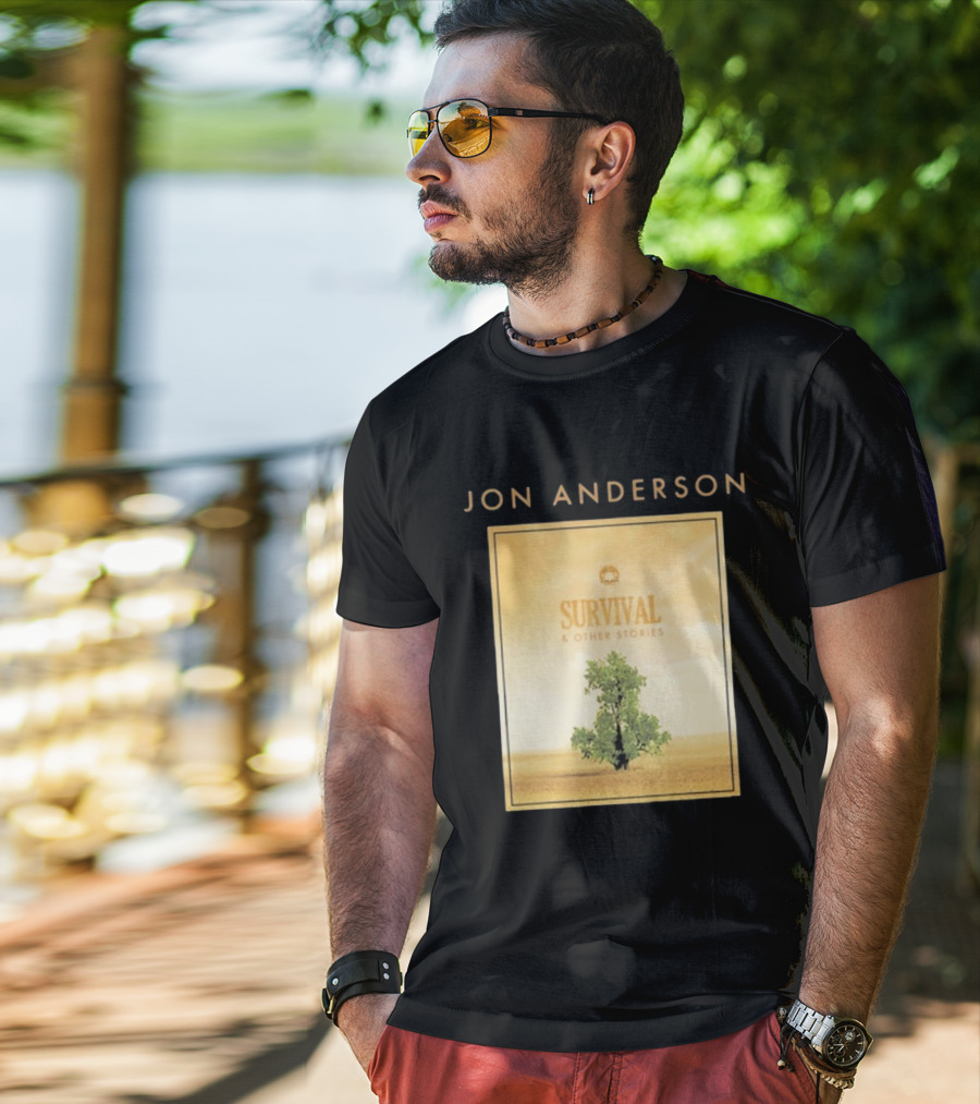 Jon Anderson Survival And Other Stories Album Cover Artwork Tree Desert Scene T-Shirt