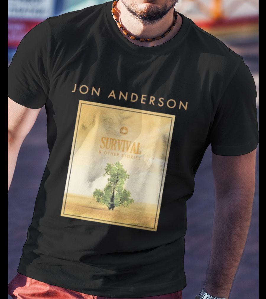Jon Anderson Survival And Other Stories Album Cover Artwork Tree Desert Scene T-Shirt