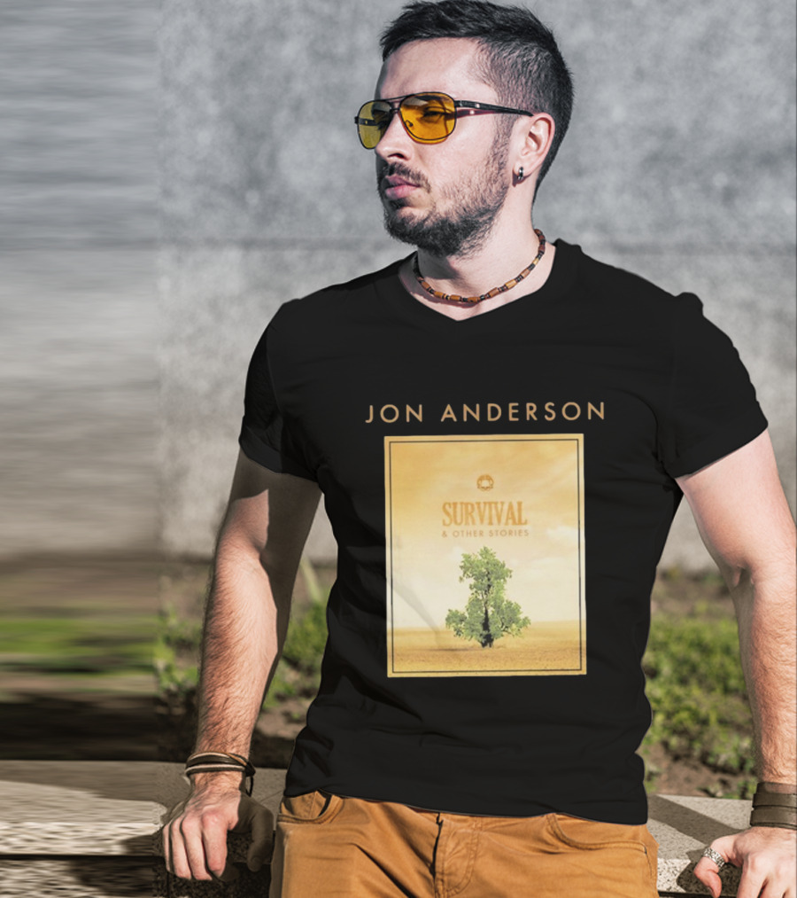 Jon Anderson Survival And Other Stories Album Cover Artwork Tree Desert Scene T-Shirt