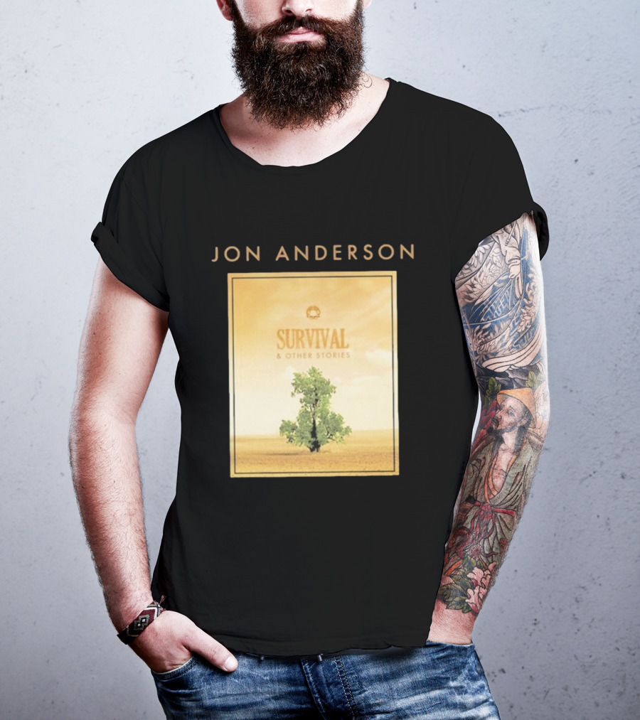 Jon Anderson Survival And Other Stories Album Cover Artwork Tree Desert Scene T-Shirt