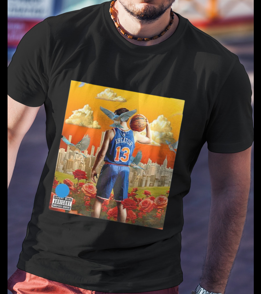 Kreator 13 New York Knicks Basketball City Skyline And Roses T-Shirt