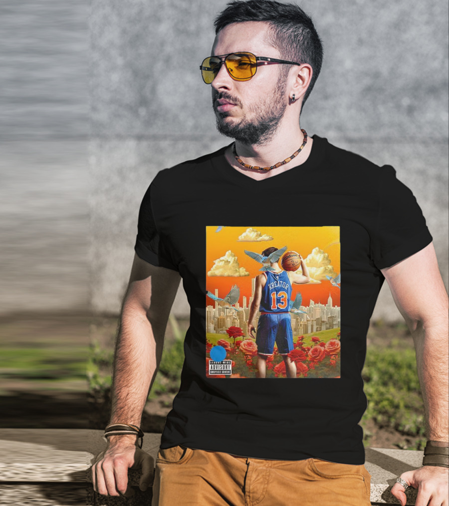 Kreator 13 New York Knicks Basketball City Skyline And Roses T-Shirt