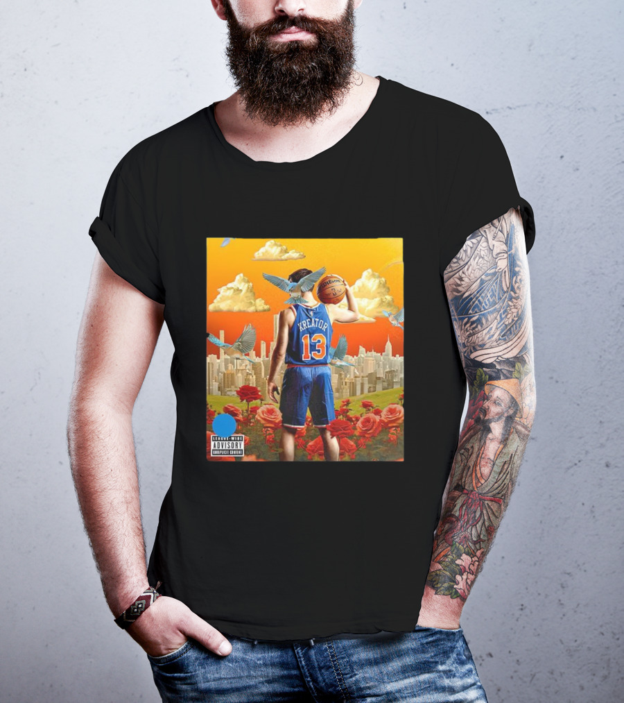 Kreator 13 New York Knicks Basketball City Skyline And Roses T-Shirt