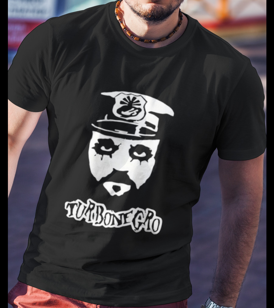 Turbonegro Hank Von Helvete Masked Face With Officer Hat T-Shirt