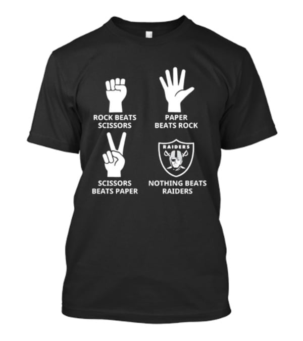 Las Vegas Raiders Nothing Beats Rock Paper Scissors Raiders Logo T-Shirt