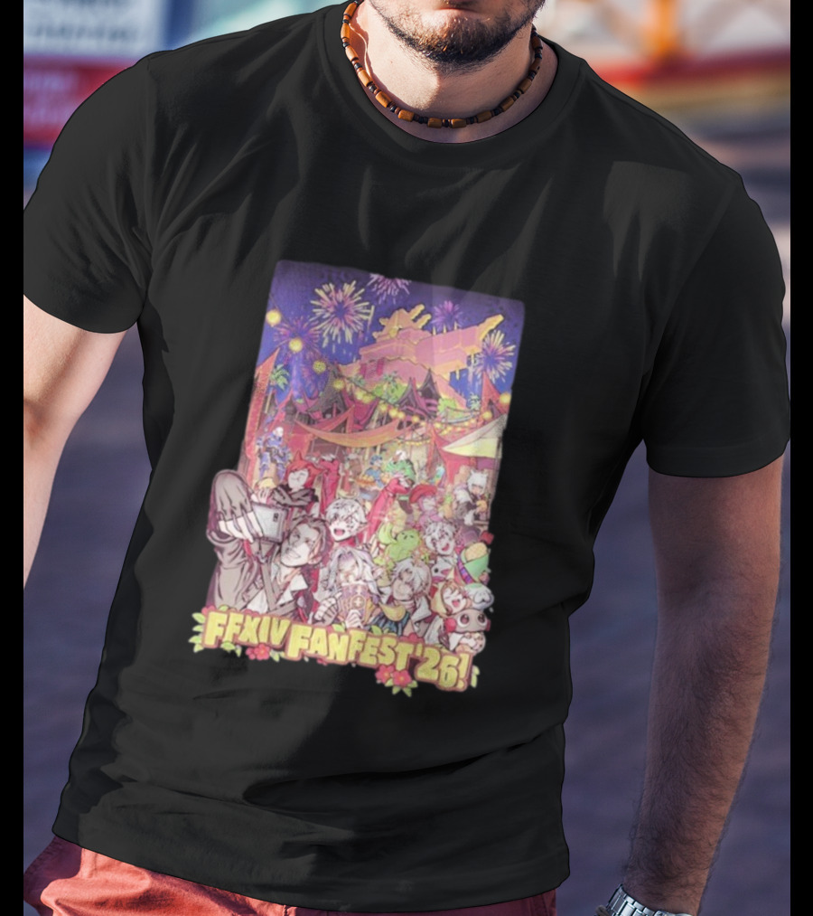 FFXIV Fan Fest 2026 Fireworks And Celebration Scene T-Shirt