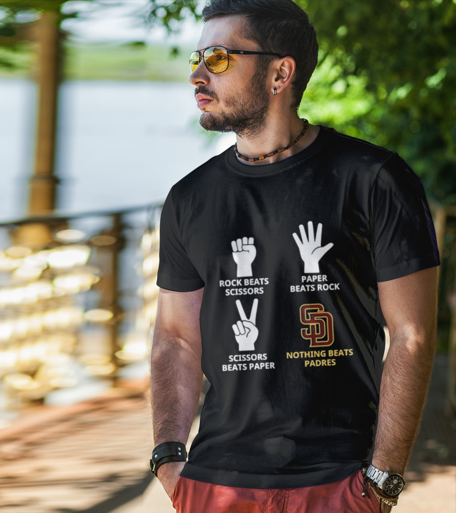 San Diego Padres Rock Paper Scissors Nothing Beats Padres T-Shirt