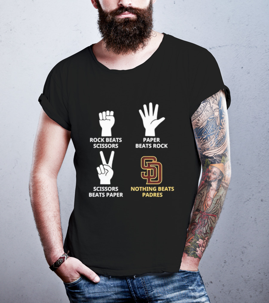 San Diego Padres Rock Paper Scissors Nothing Beats Padres T-Shirt