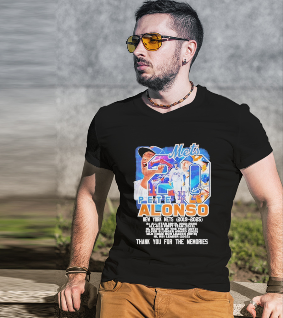 New York Mets Pete Alonso 20 2019 2025 Thank You For The Memories T-Shirt