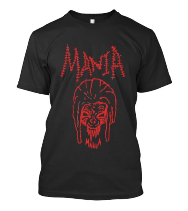 Mania Skull Sofaygo Red Text Design T-Shirt