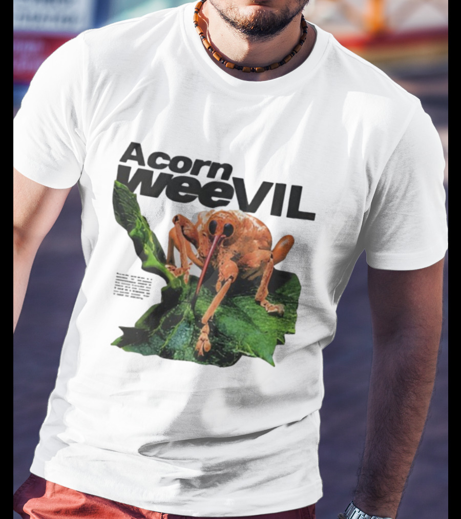 Acorn Weevil On Leaf Close-Up Stare T-Shirt