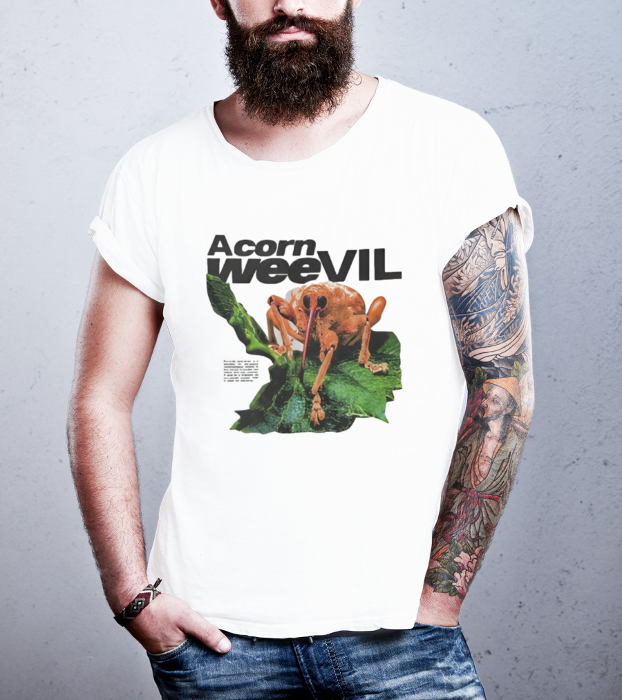 Acorn Weevil On Leaf Close-Up Stare T-Shirt