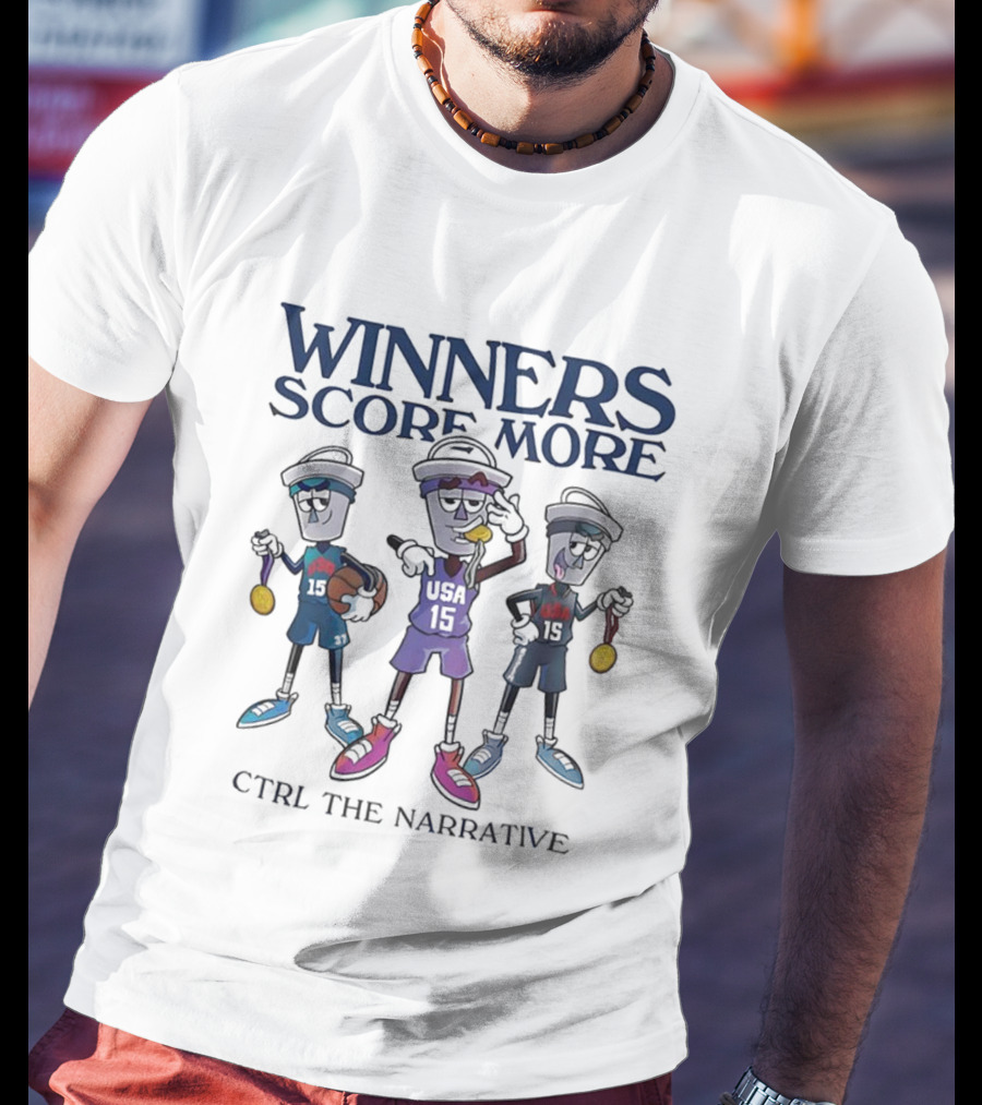 Winners Score More USA Gold Medal Basketball Mascot T-Shirt