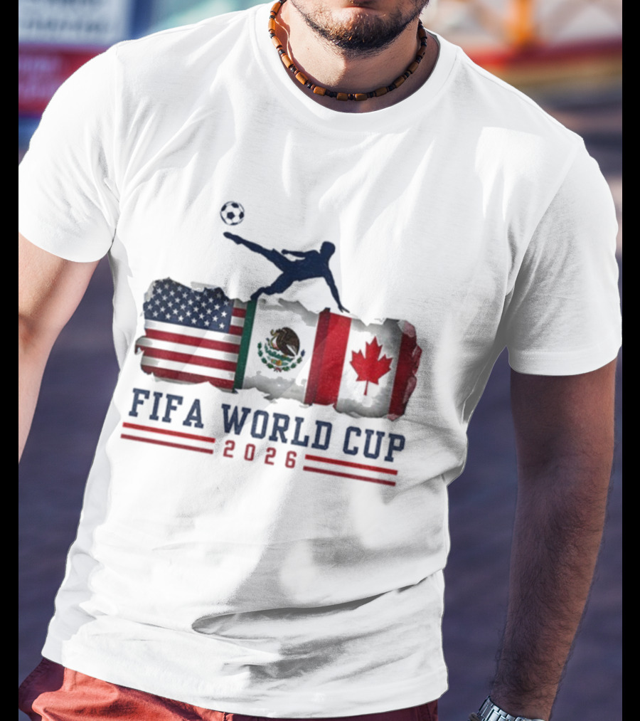 FIFA World Cup 2026 USA Mexico Canada Flag Soccer Event T-Shirt