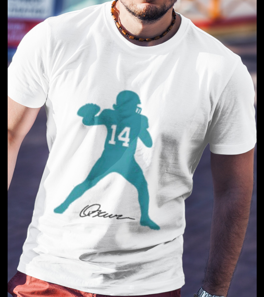 Quinn Ewers Number 14 Football Player Silhouette T-Shirt