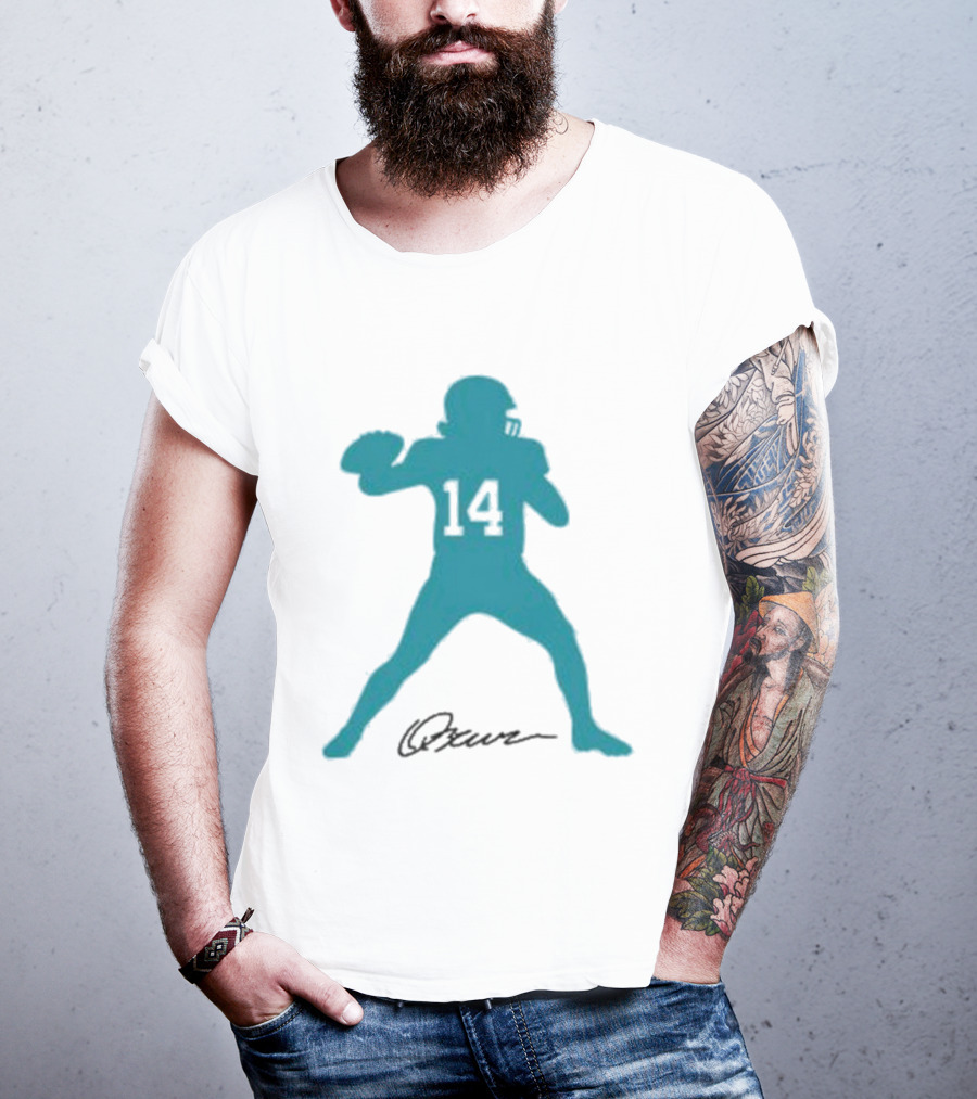 Quinn Ewers Number 14 Football Player Silhouette T-Shirt