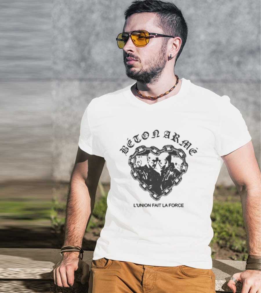 Béton Armé L Union Fait La Force Heart Design T-Shirt