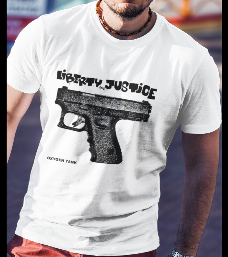 Liberty Justice Oxygen Tank Gun Graphic T-Shirt